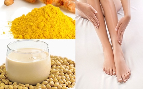 cách tẩy lông chân bằng đậu nành và bột nghệ
