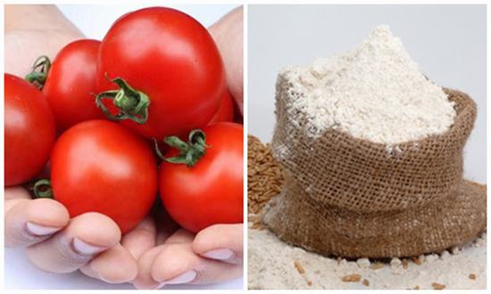 Cà chua với bột mì được xem là 1 trong những sự kết hợp hoàn hảo có tác dụng tẩy lông cực kì tốt.