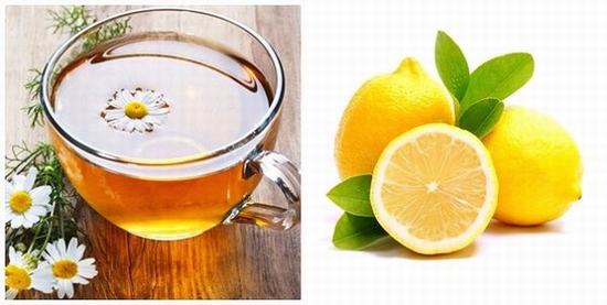 Tẩy lông bằng trà hoa cúc và chanh tươi