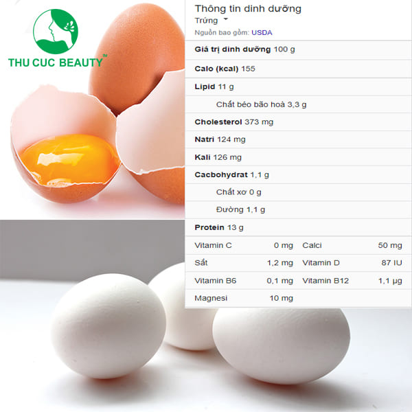 giá trị dinh dưỡng của trứng