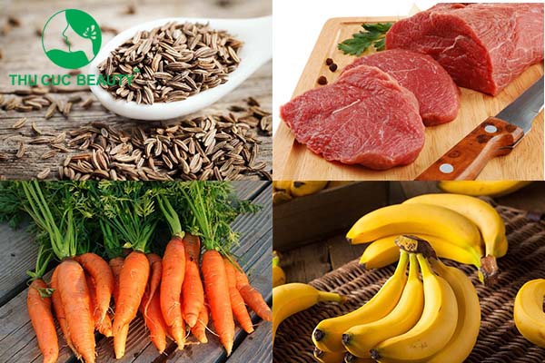 Một số loại thực phẩm giúp tăng vòng 1 chuối thịt lơn hạt thì là cà rốt